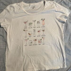 J Crew Collectors Tee Cocktails Drinks Graphic Tshirt Size XL